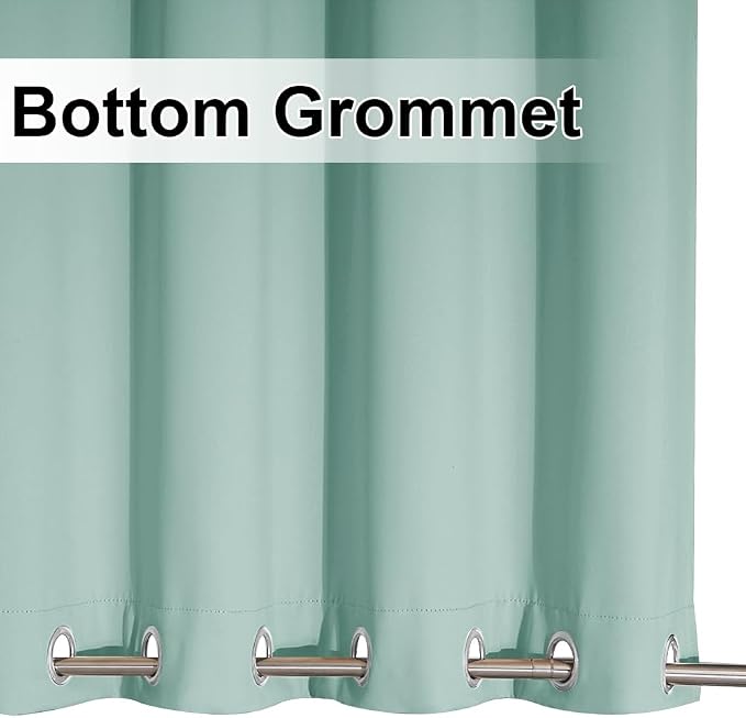 NICETOWN 2 Panels Aqua Blue Weighted Outdoor Curtains - Image 6
