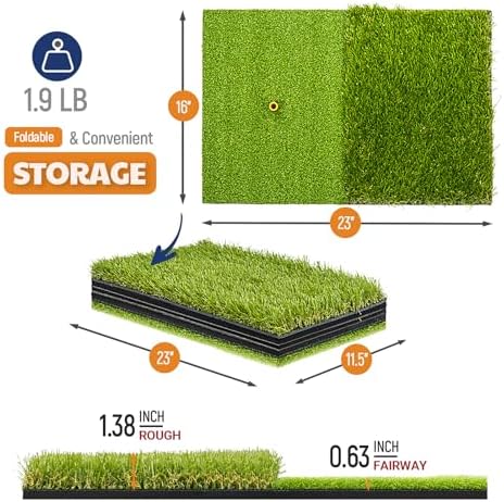 JAYA Golf Hitting Mat with Heavy Rubber Base, Foldable Golf Practice Mat - Image 4