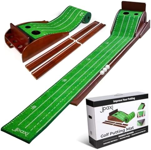 Golf Putting Mat with Ball Return by JPAXI