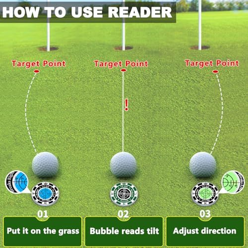 2 Pack Golf Green Reader, Ball Marker - Image 4