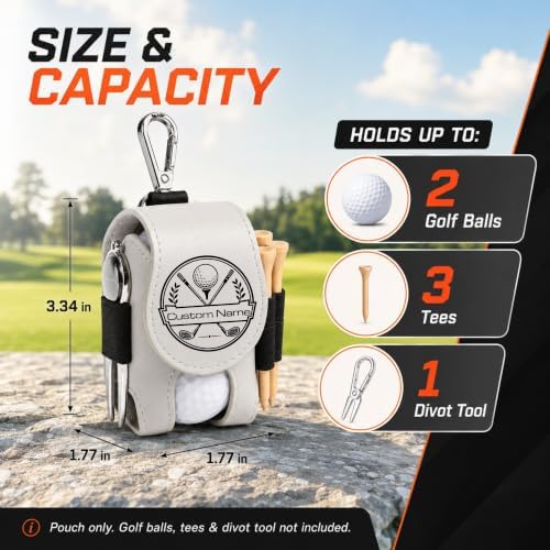CRME Personalized Leather Golf Ball Pouch Bag - Image 4