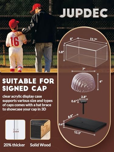 JupDec Hat Display Case, UV Protection Signed Hat Transparent Showcase - Image 5