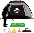 Black Golf Practice Set With Net, Hitting Mat, Target Cloth and Carrying Bag by ASENVER
