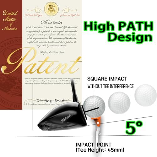 BIRDIE79 High Path Golf Tees, Adjustable Height, 5° Launch, 9 Pack - Image 2