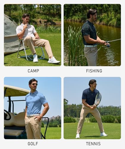 ZITY Mens Golf Polo Shirts Short Sleeve UPF 50+ Moisture Wicking Tshirt - Image 2