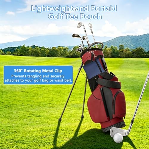 Golf Ball Pouch with Metal Clip, Zippered Golf Tee and Ball Pouch - Image 6