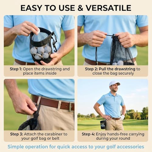 VASANA Nylon Mesh Golf Ball Storage Bag, - Image 5