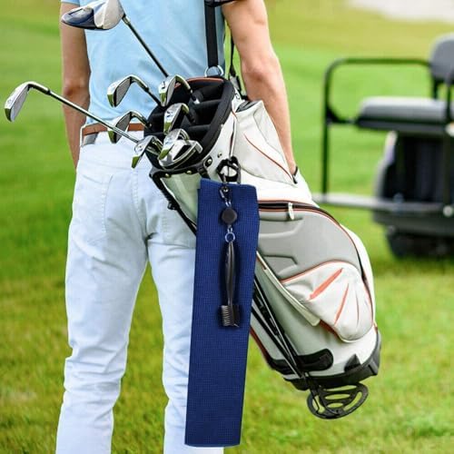 Golf Towel & Groove Cleaner Brush Kit, Tri-Fold Microfiber Waffle - Image 4