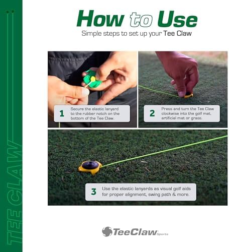 Tee Claw Golf Tee Holder, Golf Mat Tee, Golf Alignment String, Baseball Agility - Image 6