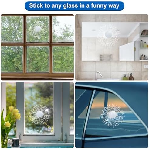 3D Prank Tricky Broken Glass Sticker Car Window Ball Hits Self Adhesive Funny - Image 7