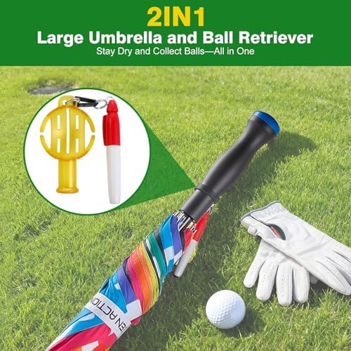 Golf Umbrella Windproof with Golf Ball Retriever Telescopic, Umbrella Large - Image 5
