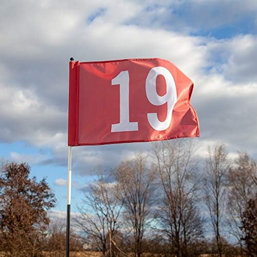 Vispronet Numbered Golf Flags for Putting Green – 20in x 14in Red & White Flag - Image 3