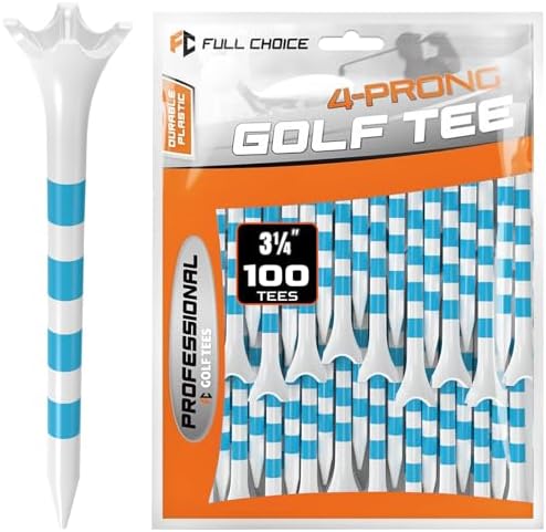 60/100 Pack Plastic Golf Tees, Enhanced Durability & Stability, Designed to by FULLCHOICE