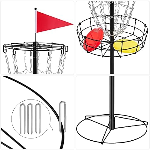 Yaheetech 12-Chain Portable Outdoor Steel Disc Golf Basket Practice Target - Image 5