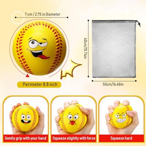 Blulu 30 Pack Foam Baseballs 9 Inch Face Softballs Foam - Image 2