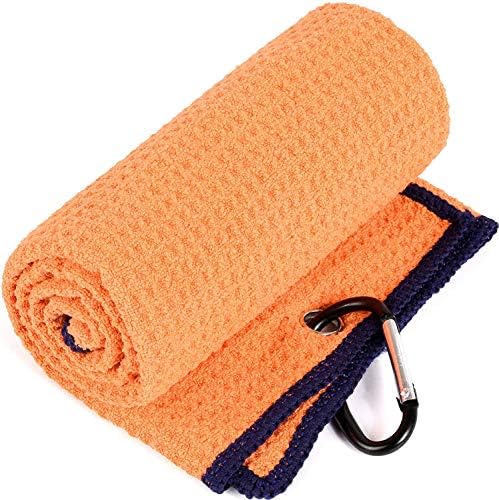 Golf Towel & Groove Cleaner Brush Kit, Tri-Fold Microfiber Waffle - Image 3