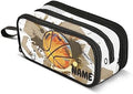 ZAZYXTJ Custom Personalized Basketball Large Capacity Pencil Case 3 Compartment by ZAZYXTJ