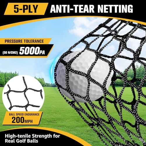 10x7ft Golf Practice Net with Chipping Target, Foldable Mat, 8 Tees & 6 Balls – - Image 4