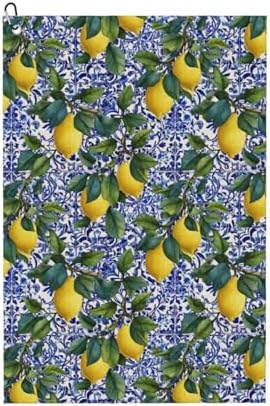 Lemon Tile Golf Towel Microfiber by Unknown