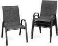 Patio Dining Chairs Set of 4, Outdoor High Stacking Chairs by VonzoyHome