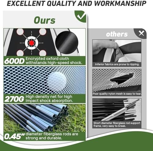 Golf Net with Practice Mat, Golf Hitting Aid Nets 10x7FT - Image 4