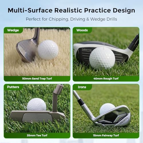 4-in-1 Foldable Heavy-Duty Golf Hitting Mat, Sand & Tee Turf, Anti-Slip - Image 5