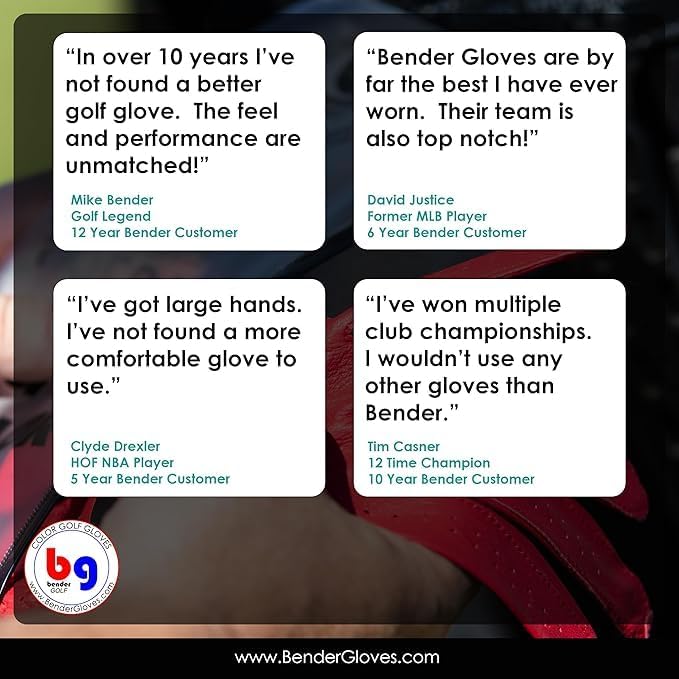 BG Bender - Mens Golf Glove, Durable Mesh Golf Gloves, Unique Golf Gloves