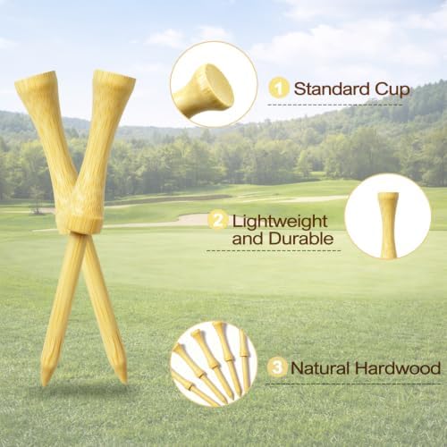 Step Down Golf Tees 2-1/8"or 2-3/4"or 3-1/4" 100 Count Wooden Golf Castle Tees - Image 5