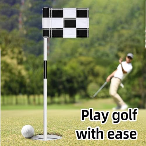 6 Pcs Checkered Golf Flags 8x6 Inch – 420D Nylon Portable Training Target Flag - Image 4
