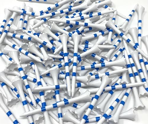 NorthPointe 3 ¼” Golf Tees Plastic – White/Blue Stripes - Image 7
