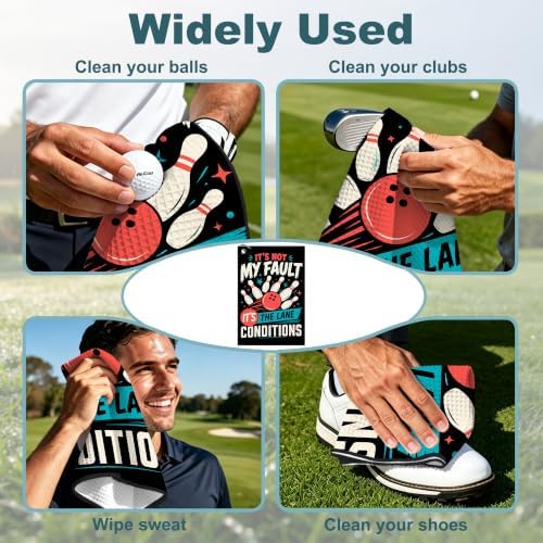 Red Bowling Sports Golf Towel - Image 4