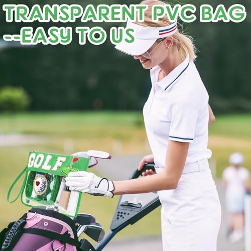 Hillban 2 Pcs Golf Gift Women Golf Bag Accessories, Girls Clear Makeup Bag - Image 5