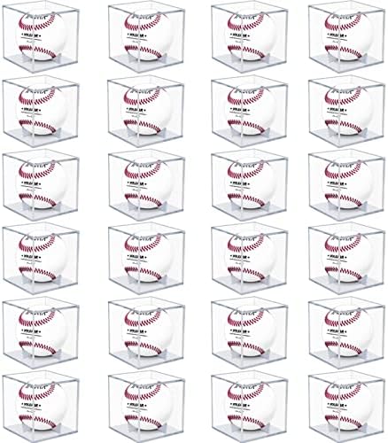 24 Pack Clear Acrylic Baseball Case Display by VOLEAARWALLPAPER