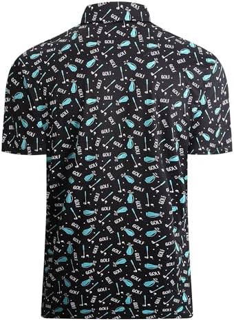 Alex Vando Mens Golf Shirt Moisture Wicking Print Performance Polo Shirt - Image 2