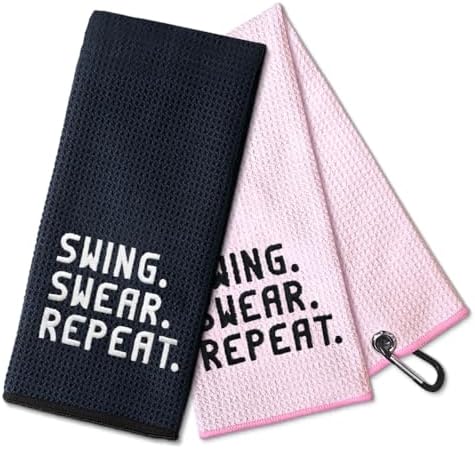 DYJYBMY Swing Swear Repeat Golf Towel Set, Golf Accessories by DYJYBMY