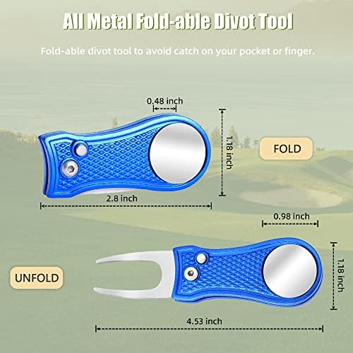 Mile High Life Golf Divot Repair Tool Metal/Foldable w Magnetic Ball Marker - Image 4