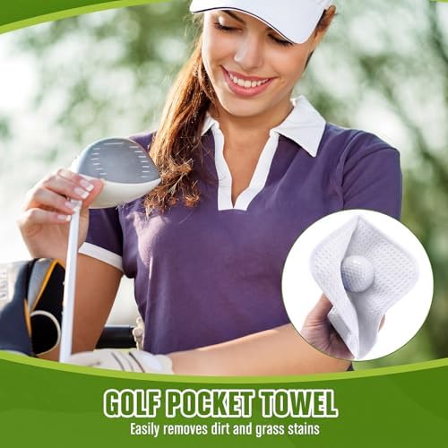 Batiyeer 5 Pack Small Golf Towel 5.5 x 5.5 Inch Microfiber Waffle Material - Image 3