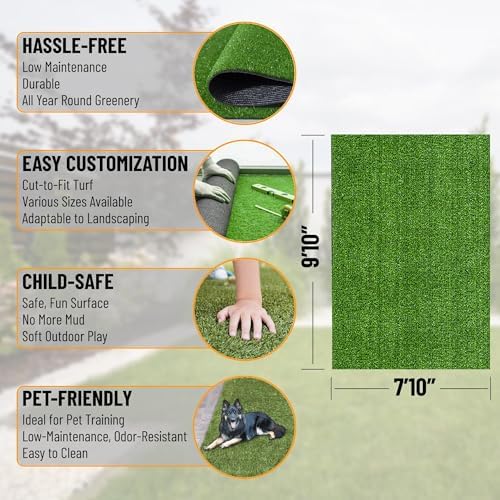 Ottomanson Artificial Grass Waterproof Outdoor Rug 7'10" x 9'10" – Astro Turf - Image 2