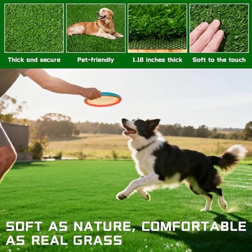 Artificial Grass Indoor Outdoor Turf Rug, 7Ft x 15Ft Soft and Durable High - Image 2