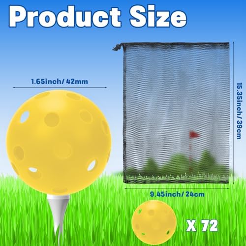 Coopay 72/150/300 Pack Practice Golf Balls, 42mm Plastic Golf Training Balls - Image 2
