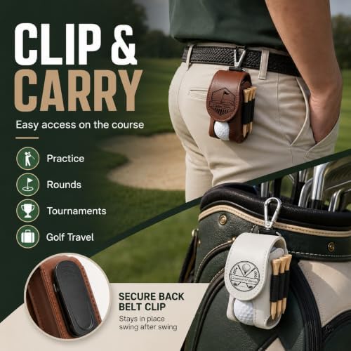 CRME Personalized Leather Golf Ball Pouch Bag - Image 5