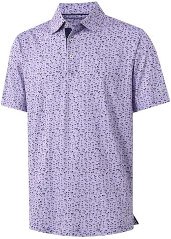 M MAELREG Mens Golf Shirt Short Sleeve Dry Fit Print Moisture Wicking by MAELREG