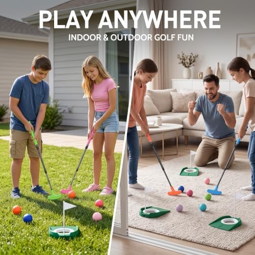 Mini Golf Set - 4 Adjustable Golf Putters, Putt Putt Golf Set - Kids Clubs - Image 4