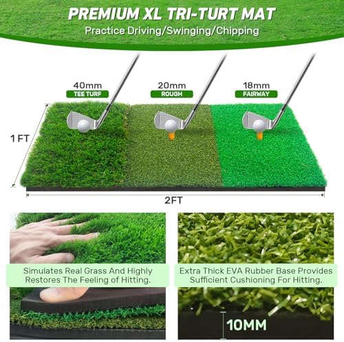 Golf Net, 10x7FT with Golf Practice Mat, Hitting Aid Nets - Image 5