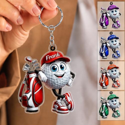 LASFOUR Personalized Golf Player Keychain, Golf Ball Gift - Image 2