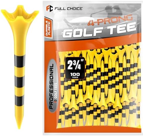 Durable Plastic Golf Tees, 100/50 Pack, Designed to Reduce Friction and Side by FULLCHOICE