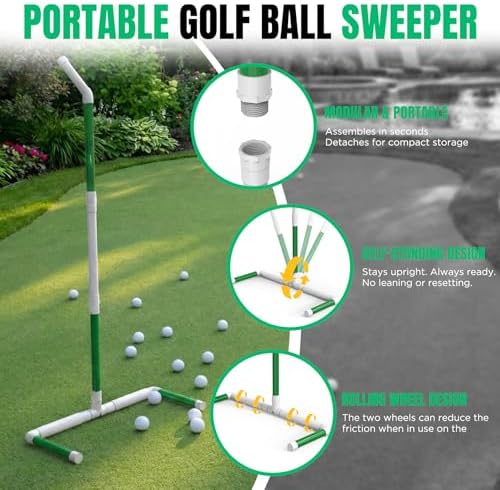 DURARANGE Portable Golf Ball Sweeper, Self-Standing Modular Tool - Image 3