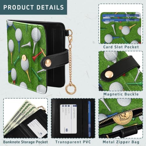 VIGTRO Golf Balls Tees Women Wallet RFID Blocking PU Leather Credit Card Holder - Image 3