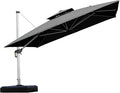 PURPLE LEAF Cantilever Outdoor Umbrella 11' x 11' Large Double Top, 3-Yr by PURPLELEAF