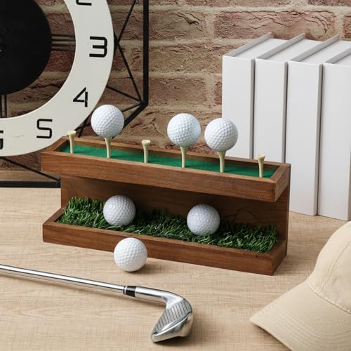 Menkxi Rustic Wood Golf Ball Holder Display Stand - Image 4